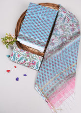 Premium Sanganeri Printed kota Suit With Kota Doria Duppta(BFFKO63)